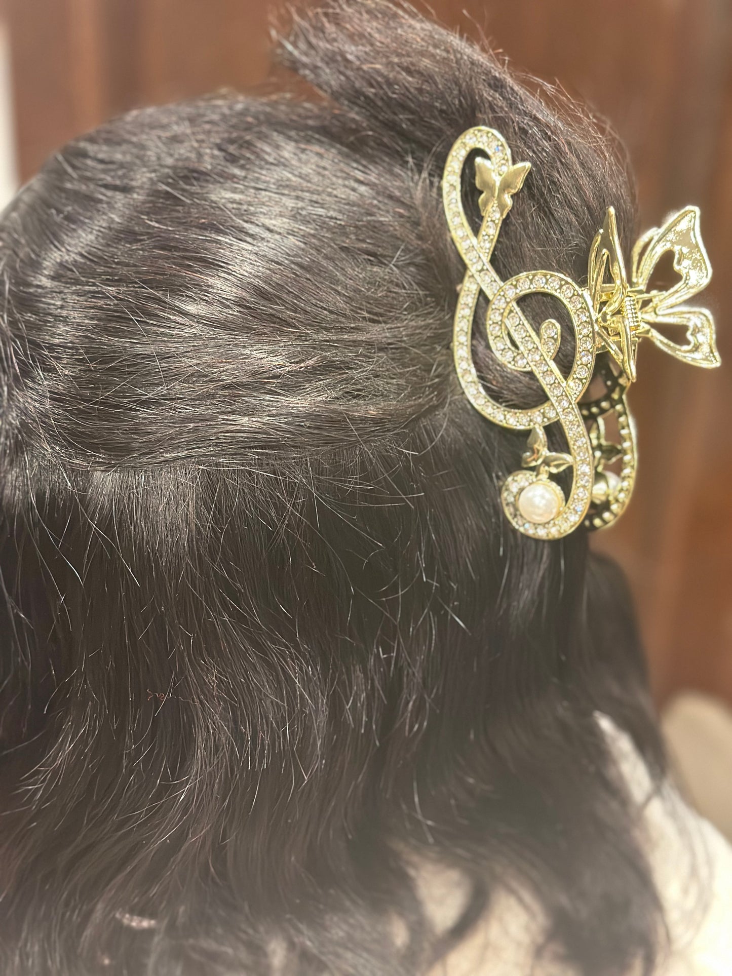 Musical Notes & Diamond Hair Claw